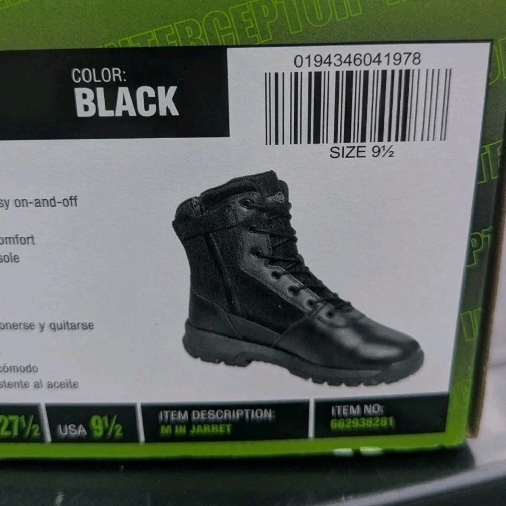 Waterproof Tactical Military Combat Work Boots Mens 9.5 Black Interceptor Jarret